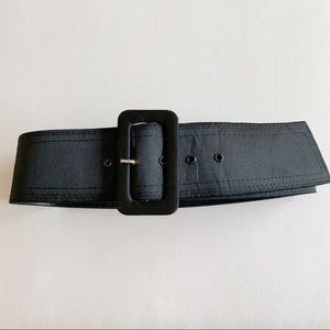 Alice & Olivia Satin Black Belt